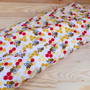 Bienen Stoff Baumwolle weiss/gelb/rot