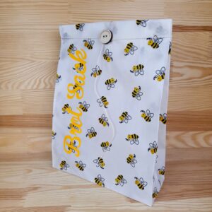 Brotsack aus Bienenwachstuch "Biene" mit Aufschrift Brotsack
