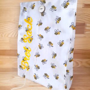Brotsack aus Bienenwachstuch "Biene" mit Aufschrift Brotsack